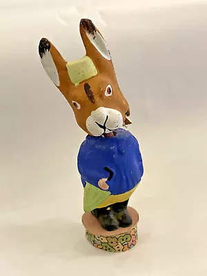 Vintage Paper Mache Bunny Rabbit Bobble Head Easter Decoration 8  • $75