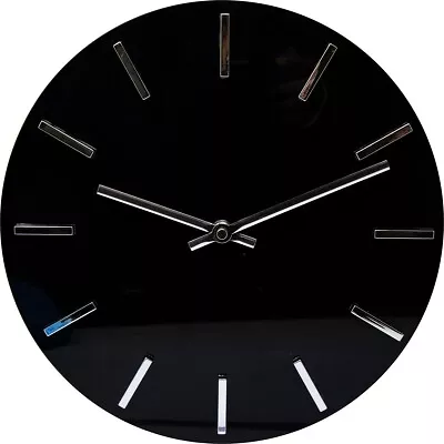 Hanging 29cm Black Wall Clock Bedroom Living Room Home Office Decoration Gift • £9.95