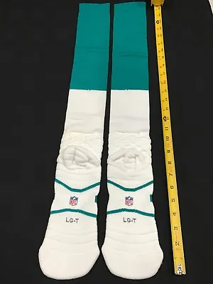 2012 Miami Dolphins Team Issued Nike On Field Aqua/white Nfl Socks All Sizes New • $9.99