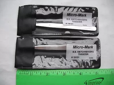 Lot Of 2 Micro-Mark MM-19101 Swiss Style Watchmaker's Tweezer Smooth Tips • $19.99