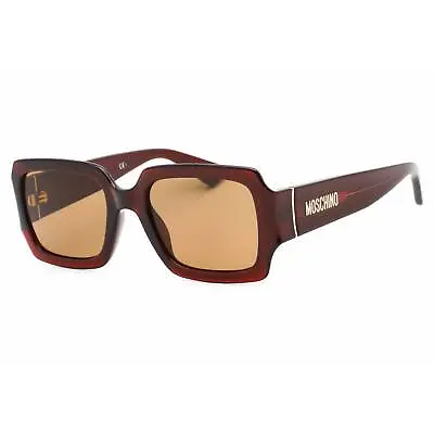 Moschino Women's Sunglasses Red Rectangular Frame Brown Lens MOS063/S 0C9A 70 • $56.57