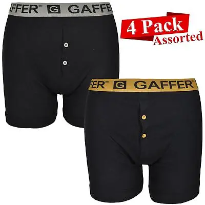 4 Pack Mens Boxers Shorts Underwear Button Fly Underpants Trunks Briefs S - 2XL • £9.99