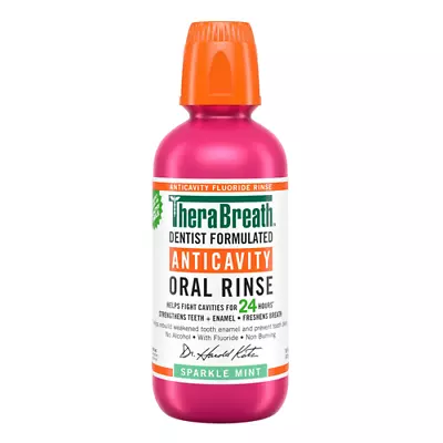 $12 • Buy TheraBreath Anticavity Fluoride Mouthwash, Sparkle Mint, Dentist Formulated, 16.