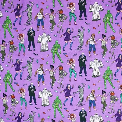 100% Cotton Fabric Little Johnny Halloween Monster Party • £4.40