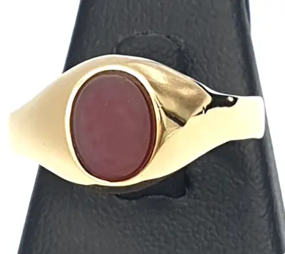 Men's Ring Vintage Years' 60 IN Gold Solid 18K With Carnelian Made In Italy • $536.45