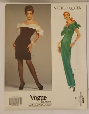 Vogue Pattern 2588 Victor Costa Cocktail Evening  Dress Size 6 8 10 Uncut FF • $14.99