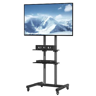 VEVOR Mobile TV Stand Mobile TV Cart For 32 -70  TVs With Wheels & A Tray • $80.99