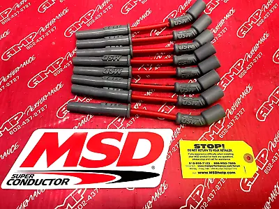 MSD 32819 8.5mm LS1 Red Spark Plug Wire Set 97+ Corvette Camaro Z28 Firebird GTO • $109.74