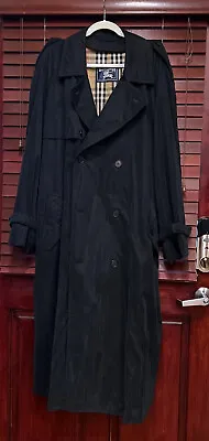 Burberry Long Vintage Trench Coat Men's Size 44 R W/ Removable Wool Liner • $399.99