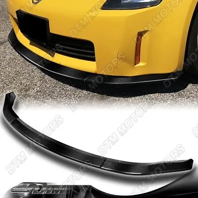 For 03-05 Nissan 350Z Z33 Real Carbon Fiber Front Bumper Lip Body Kit Spoiler • $394.28