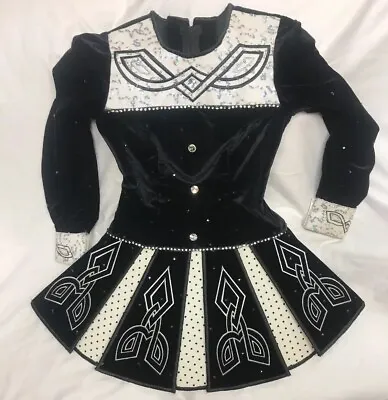 Irish Dance Solo Dress White And Black W/ Bling Gaelic Designs *See Description* • $299.99