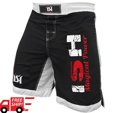 MMA Kick Boxing Fight Ufc Short Grappling Muay Thai Men’s Shorts Wear Cage Black • $14.99