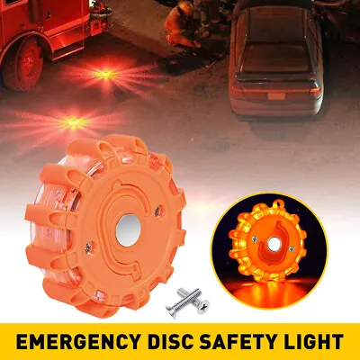 LED Road Flare Emergency Lights Roadside Safety Beacon Disc Flashers Orange Lens • $12.34