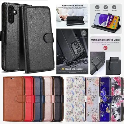 Wallet Case For Samsung A25 A05S S23 FE A15 A14 A34 S24 Leather Flip Phone Cover • £3.95