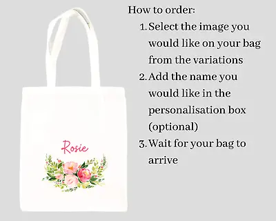 £7.50 • Buy Floral Females Reusable Tote Shopping Bag, Bridesmaid Gift, Gift For Female