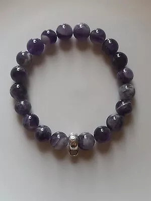 Thomas Sabo Club 925 Purple Amethyst Bead Charm Bracelet Carrier 18cm • £26.99