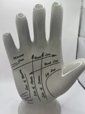 Palmistry Ceramic Hand With Life Planet Lines Fortune Palm Reader Vintage • $29.99