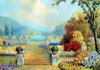 A Colorful Garden Stairs Path To Lake View By R A Fox • $16.95