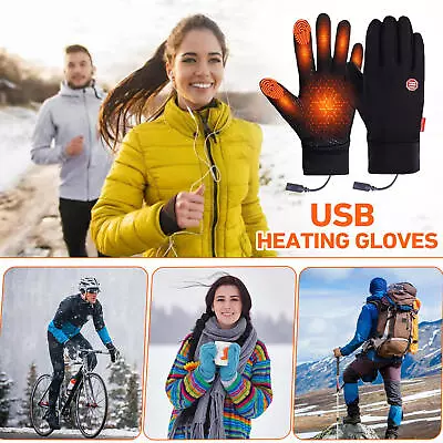 Electric USB Heated Gloves Touchscreen Hand Warm Windproof Thermal Winter Warmer • $10.11