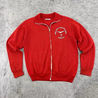 Vintage 1960s Coral Gables Gymnastics Miami Champion Red Zip Up Sweatshirt RARE • $75