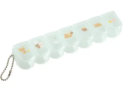 New JAPAN Rilakkuma Bear PillBox Case Organizer Medicine Vitamin Candy Storage • $14.98