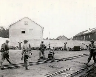 US Soldiers Executing SS Officers Dachau Concentration Camp 8x10 WWII Photo 601a • $7.43