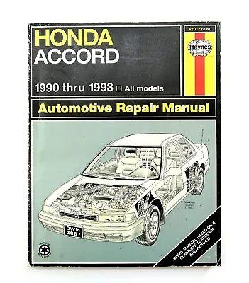 Haynes HONDA ACCORD 1990 - 1993 Repair Manual Automotive Book • $16.99