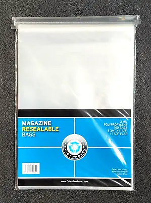 300 Resealable Regular Size Magazine Sleeve Bag Pack Storage Protector Acid Free • $29.99