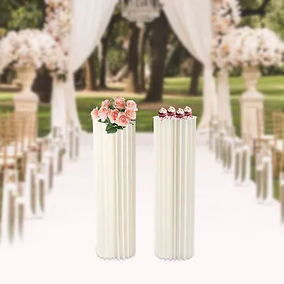 2Pc Wedding Column Flower Display Vase Holder Backdrop Pillar Cardboard Vase 1m • $48
