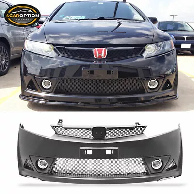 Fits 06-11 Civic 4DR Mugen RR Front Bumper & Fog Light & Mesh Grill W/ DRL • $711.99