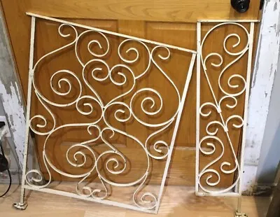 Beautiful Vintage 2 Piece Wrought Iron Gate 34x34 In • $175