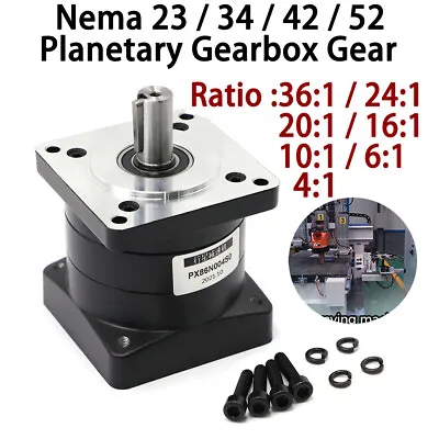 Nema23/34/42/52 Planetary Gearbox Gear Head For Stepper Motor Speed Reducer CNC • $329.99