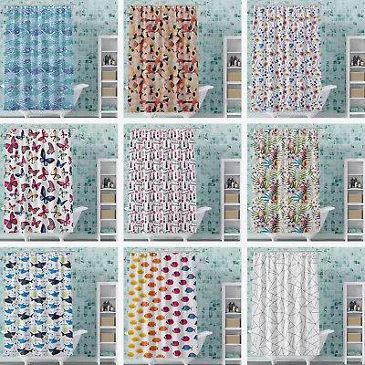 Shower Curtain PVC-Free PEVA Vinyl Printed 70x72 Fun Modern Colorful Styles • $10.99