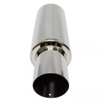 Blox Racing N1 Round Exhaust Muffler With Straight Cut Tip Silver Universal • $112