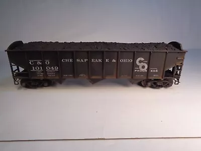 O Scale Atlas AAR 3-Bay 70 Ton Hopper Car C & O #101049 [2 Rail]-Weathered • $75