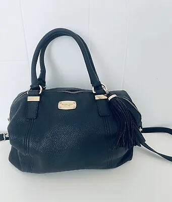 Michael Kors Black Leather Bag Tote With Charm Tassel • $25