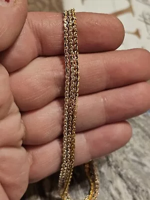 Vintage Gold Vermeil Sterling Silver 925 Three Strand Ankle Bracelet • $22