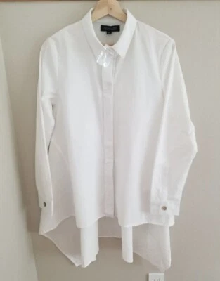 £20.47 • Buy NWOT Rachel Zoe Women's White Minimalist High Low Button Down Shirt SizeM