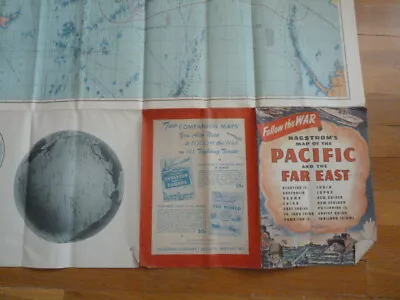 Hagstroms Follow The War Pacific Far East WWII Map Military  • $24.99