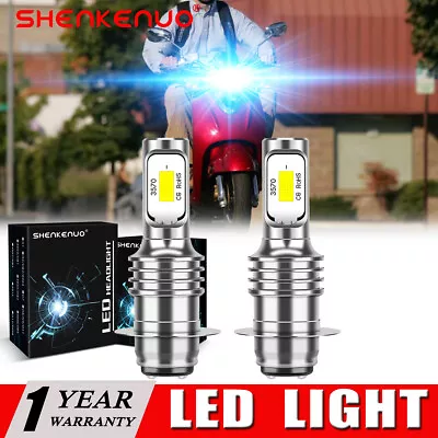 2PC 8000K Bright H6M LED Headlight For Yamaha Vino 125: 2004-2009 12 Volt Bulbs • $18.71