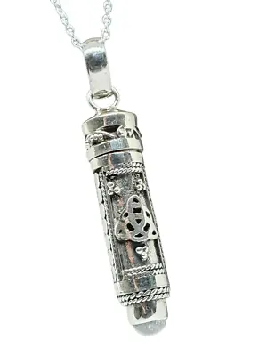 £35.95 • Buy Moonstone Stash Necklace Triquetra Gem Bottle Vial Pendant 18  Chain 925 Silver 