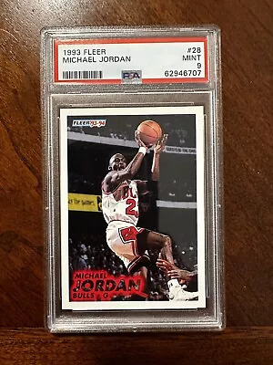 1993 Fleer Michael Jordan #28 Chicago Bulls Hof Psa 9 Mint • $24.98