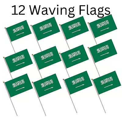£3.39 • Buy 12 X Small Saudi Arabia Waving Flags Country Flags World Cup 2022 Football UK 