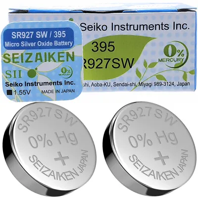 2 X Seiko Seizaiken 395 SR927SW D395 GP395 SR57 Watch Batteries • £2.89