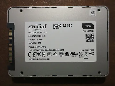 Crucial CT275MX300SSD1 FW:M0CR021 275gb 2.5  Sata SSD • $71.85