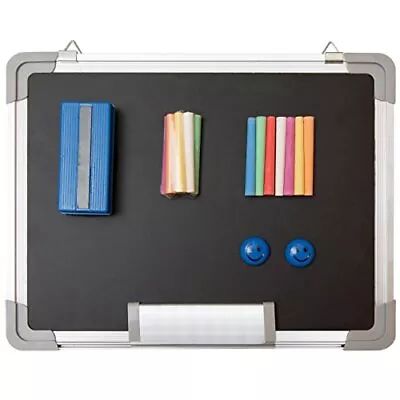 Chalkboard Set - Small Black Board 15 X 12  + 1 Magnetic Chalk Eraser 14 Cha... • $24.17