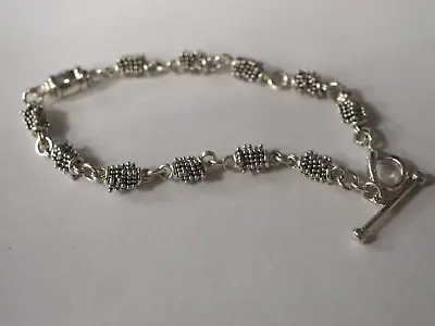 Michael Dawkins 925 Bracelet Sterling Silver Station Bead Starry Nights 7 1/2 In • $61