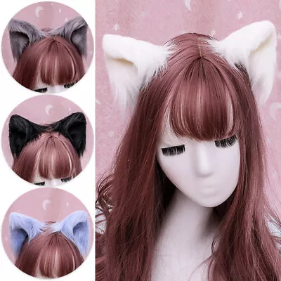 Faux Fluffy Fur Cat Fox Ears Hair Clips Cute Ears Women Cosplay Headwear • $2.58