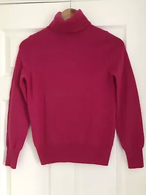 £8 • Buy M&S Autograph 100% Pure Cashmere Cerise Pink Roll Neck Jumper Size 8