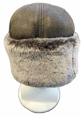 Overland Shearling Hat~Mouton Snowball Hat~100% Dyed Merino Sheepskin EUC Soft! • $49.99